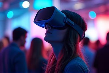 Attendee using VR headset at an event